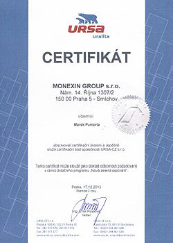 Certifikát URSA uralita